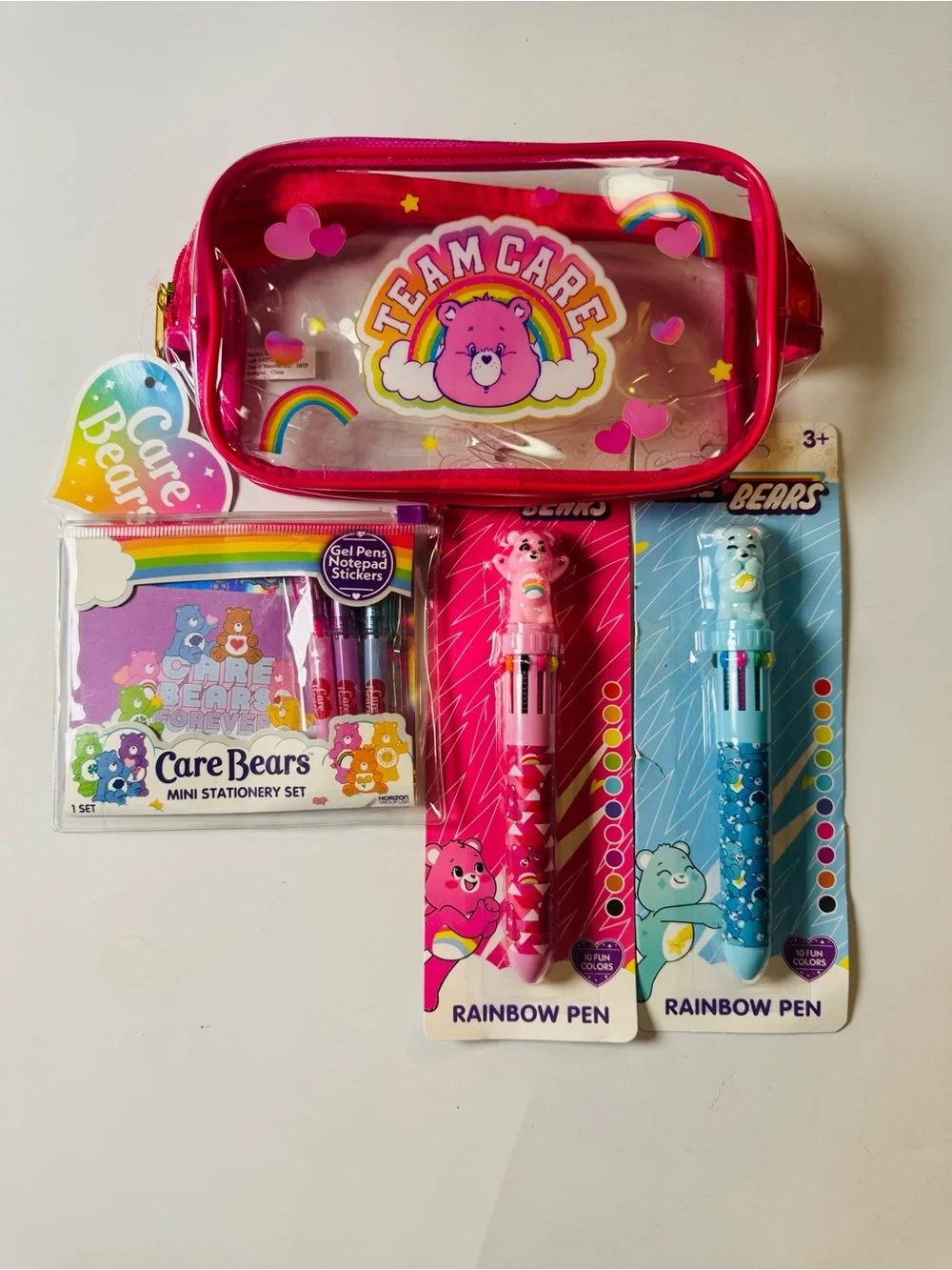 Care Bears Pink & Blue Team Care Rainbow Stationery Set